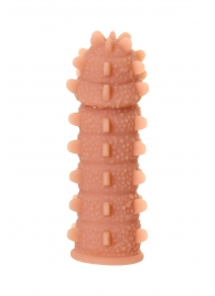 Телесная реалистичная насадка KOKOS Extreme Sleeve 04 с дополнительной стимуляцией - 12,7 см. - KOKOS - в Сергиевом Посаде купить с доставкой