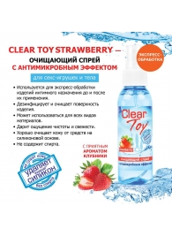 Очищающий спрей для игрушек CLEAR TOY Strawberry - 100 мл. - Биоритм - купить с доставкой в Сергиевом Посаде