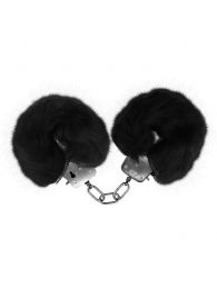 Черные меховые наручники Love с ключиками - Baile - купить с доставкой в Сергиевом Посаде