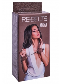 Коричневые кожаные наручники Maya - Rebelts - купить с доставкой в Сергиевом Посаде