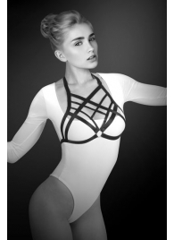 Черная упряжь на грудь Clara - Bijoux Pour Toi - купить с доставкой в Сергиевом Посаде