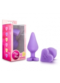 Фиолетовая анальная пробка Naughty Candy Heart Do Me Now - 8,9 см. - Blush Novelties - купить с доставкой в Сергиевом Посаде