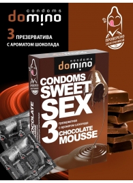 Презервативы для орального секса DOMINO Sweet Sex с ароматом шоколадного мусса - 3 шт. - Domino - купить с доставкой в Сергиевом Посаде
