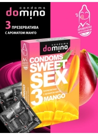 Презервативы для орального секса DOMINO Sweet Sex с ароматом манго - 3 шт. - Domino - купить с доставкой в Сергиевом Посаде
