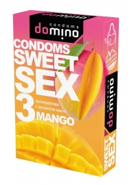 Презервативы для орального секса DOMINO Sweet Sex с ароматом манго - 3 шт. - Domino - купить с доставкой в Сергиевом Посаде