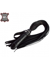 Черная плеть  Ковбой  с ручкой-фаллосом - 55 см. - Sitabella - купить с доставкой в Сергиевом Посаде