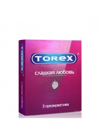 Презервативы Torex  Сладкая любовь  с ароматом клубники - 3 шт. - Torex - купить с доставкой в Сергиевом Посаде