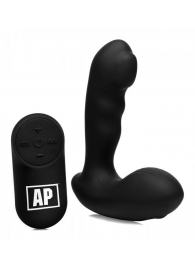 Черный стимулятор простаты Alpha-Pro 7X P-Milker Silicone Prostate Stimulator with Milking Bead - XR Brands - в Сергиевом Посаде купить с доставкой