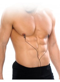 Черные электрические зажимы для сосков Shock Therapy Nipple Clamps - Pipedream - купить с доставкой в Сергиевом Посаде