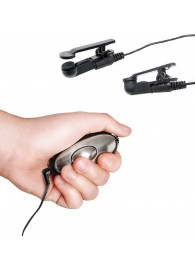 Черные электрические зажимы для сосков Shock Therapy Nipple Clamps - Pipedream - купить с доставкой в Сергиевом Посаде