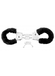 Меховые чёрные наручники Beginner s Furry Cuffs - Pipedream - купить с доставкой в Сергиевом Посаде