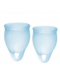 Набор голубых менструальных чаш Feel confident Menstrual Cup - Satisfyer - купить с доставкой в Сергиевом Посаде