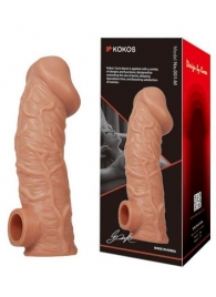 Телесная насадка на фаллос с фиксацией мошонки EXTREME SLEEVE - 15,6 см. - KOKOS - в Сергиевом Посаде купить с доставкой
