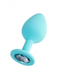 Мятная анальная втулка Brilliant с прозрачным кристаллом - 8 см. - ToyFa - купить с доставкой в Сергиевом Посаде