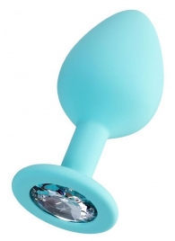 Мятная анальная втулка Brilliant с прозрачным кристаллом - 8 см. - ToyFa - купить с доставкой в Сергиевом Посаде