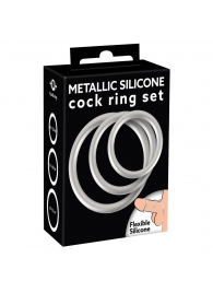 Набор из 3 эрекционных колец под металл Metallic Silicone Cock Ring Set - Orion - в Сергиевом Посаде купить с доставкой