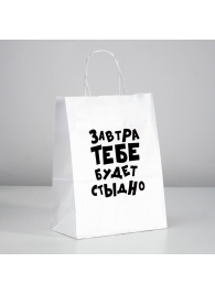 Подарочный пакет  Завтра тебе будет стыдно  - 30 х 24 см. - UPAK LAND - купить с доставкой в Сергиевом Посаде