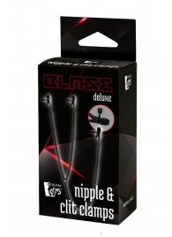 Черные зажимы на соски и клитор на цепочке DELUXE NIPPLE   CLIT CLAMPS - Dream Toys - купить с доставкой в Сергиевом Посаде