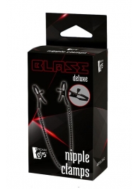 Черные зажимы на соски на цепочке BLAZE DELUXE NIPPLE CLAMPS - Dream Toys - купить с доставкой в Сергиевом Посаде