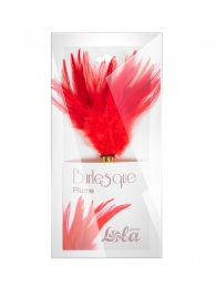Красный перьевой тиклер Plume - 23 см. - Lola Lingerie - купить с доставкой в Сергиевом Посаде