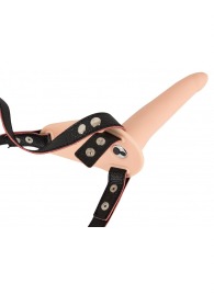 Телесный поясной страпон с вибрацией Vibrating Strap-On - 15,7 см. - Orion - купить с доставкой в Сергиевом Посаде