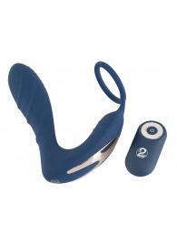 Синий вибростимулятор простаты с кольцом - 14,5 см. - Orion - в Сергиевом Посаде купить с доставкой