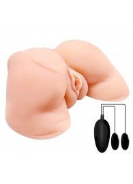 Телесная вибровагина Julie с 2 рабочими отверстиями - Baile - в Сергиевом Посаде купить с доставкой