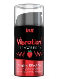 Жидкий интимный гель с эффектом вибрации Vibration! Strawberry - 15 мл. - INTT - купить с доставкой в Сергиевом Посаде