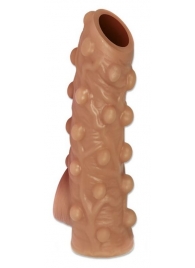 Телесная насадка с бугорками и открытой головкой Nude Sleeve L - 14 см. - KOKOS - в Сергиевом Посаде купить с доставкой