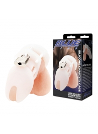 Белая клетка целомудрия Silicone Chastity Cage - BlueLine - купить с доставкой в Сергиевом Посаде