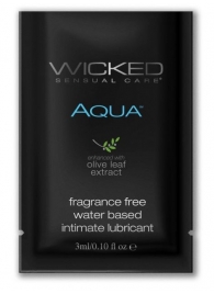 Легкий лубрикант на водной основе с алое Wicked Aqua - 3 мл. - Wicked - купить с доставкой в Сергиевом Посаде