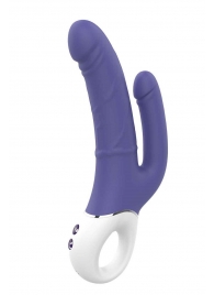 Синий анально-вагинальный вибратор Double Pleasure - 23,5 см. - Dream Toys