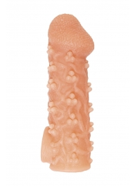 Телесная закрытая насадка с пучками шишечек Cock Sleeve Size S - 13,8 см. - KOKOS - в Сергиевом Посаде купить с доставкой