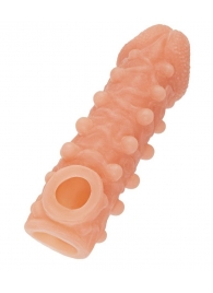 Телесная закрытая насадка с шариками Cock Sleeve Size S - 13,8 см. - KOKOS - в Сергиевом Посаде купить с доставкой