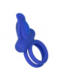 Синее перезаряжаемое эрекционное кольцо Silicone Rechargeable Dual Pleaser Enhancer - California Exotic Novelties - в Сергиевом Посаде купить с доставкой