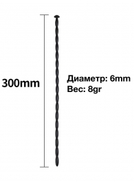 Черный уретральный расширитель - 30 см. - Rubber Tech Ltd - купить с доставкой в Сергиевом Посаде