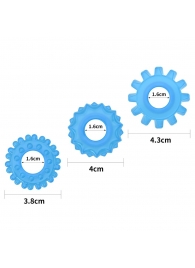 Набор из 3 голубых, светящихся в темноте эрекционных колец Lumino Play - Lovetoy - в Сергиевом Посаде купить с доставкой
