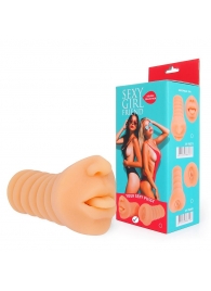 Телесный мастурбатор-ротик с высунутым язычком - Bior toys - в Сергиевом Посаде купить с доставкой