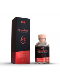 Массажный гель с ароматом клубники Strawberry - 30 мл. - INTT - купить с доставкой в Сергиевом Посаде