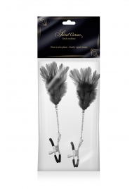 Зажимы для сосков с черными перьями Sweet Caress Feather Nipple Clumps - Sweet Caress - купить с доставкой в Сергиевом Посаде