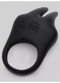 Черное эрекционное виброкольцо Sensation Rechargeable Vibrating Rabbit Love Ring - Fifty Shades of Grey - в Сергиевом Посаде купить с доставкой