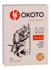 Тонкие презервативы OKOTO Thin Extra Soft - 3 шт. - Sitabella - купить с доставкой в Сергиевом Посаде