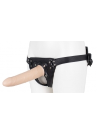 Пустотелый страпон Harness CLASSIC с бандажом - 19,5 см. - LOVETOY (А-Полимер) - купить с доставкой в Сергиевом Посаде