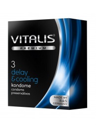 Презервативы VITALIS PREMIUM delay   cooling с охлаждающим эффектом - 3 шт. - Vitalis - купить с доставкой в Сергиевом Посаде