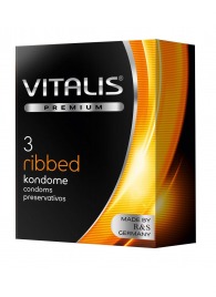 Ребристые презервативы VITALIS PREMIUM ribbed - 3 шт. - Vitalis - купить с доставкой в Сергиевом Посаде