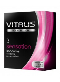 Презервативы с пупырышками и кольцами VITALIS PREMIUM sensation - 3 шт. - Vitalis - купить с доставкой в Сергиевом Посаде