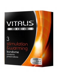 Презервативы VITALIS PREMIUM stimulation   warming с согревающим эффектом - 3 шт. - Vitalis - купить с доставкой в Сергиевом Посаде