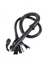 Длинный кожаный кнут с хлопушками на конце - ToyFa - купить с доставкой в Сергиевом Посаде