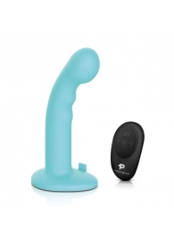 Голубая изогнутая насадка 6in Remote Control Ripple P-Spot G-Spot на черных трусиках - 16 см. - Pegasus - купить с доставкой в Сергиевом Посаде