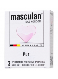 Супертонкие презервативы Masculan Pur - 3 шт. - Masculan - купить с доставкой в Сергиевом Посаде